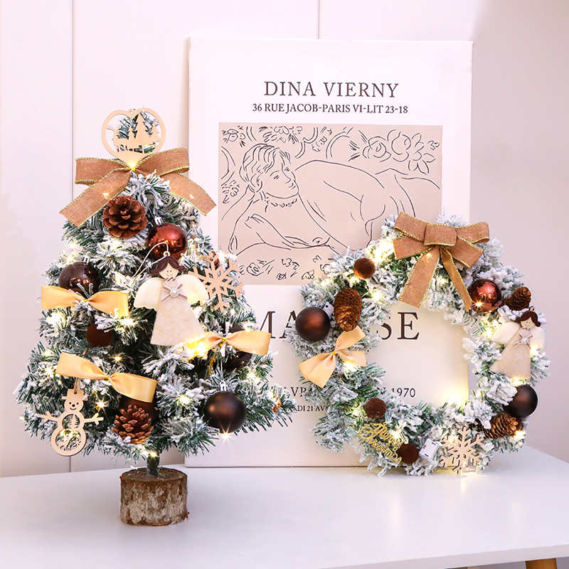 迷饰圣诞花环挂饰橱窗场景布置