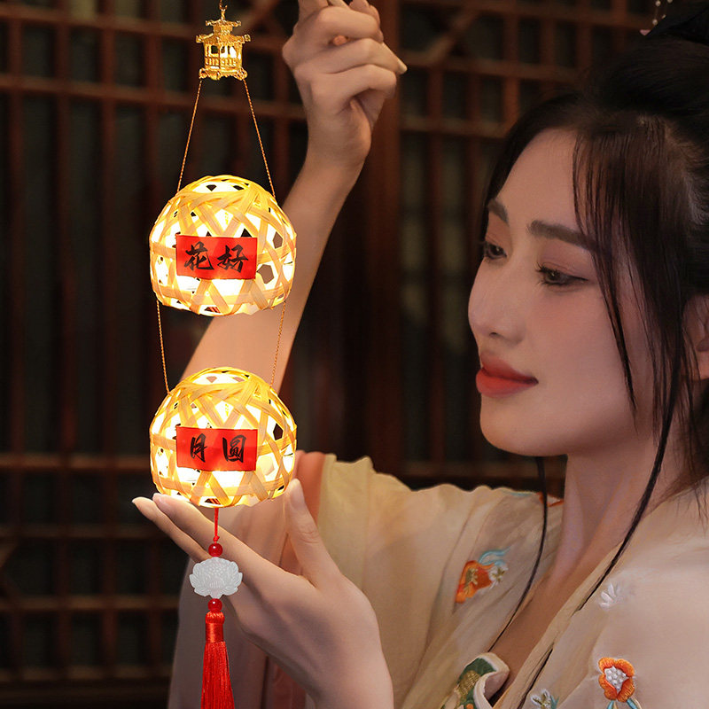 竹编灯笼2024新款中秋节古风花灯图片