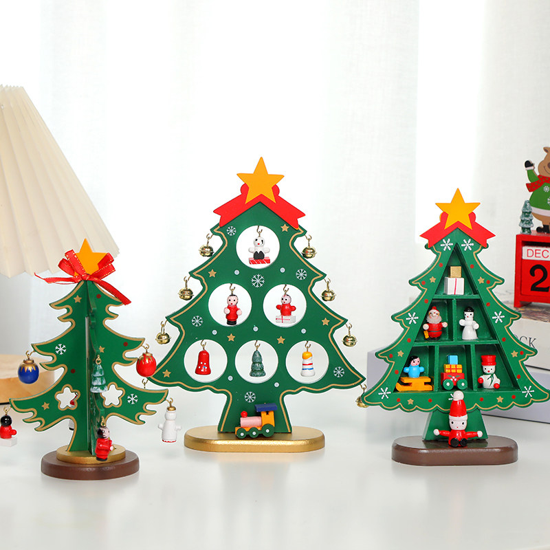 迷饰圣诞节装饰木质圣诞树摆