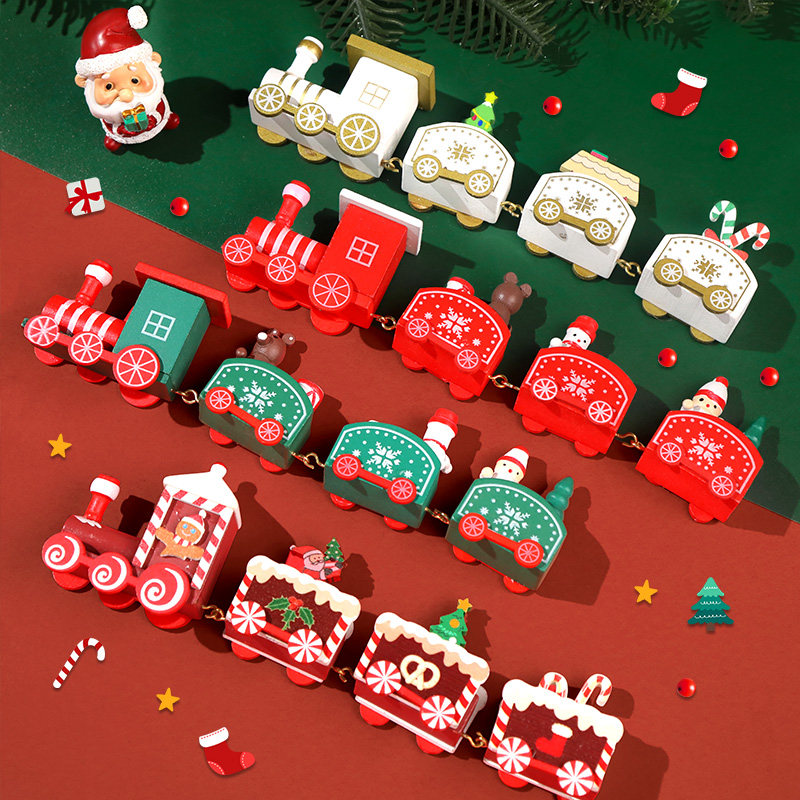 圣诞节装饰桌面小火车摆件场景布置装扮道具用品圣诞儿童礼物礼品