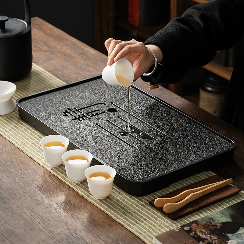 憨人茶盘功夫茶具小型乌金磁石