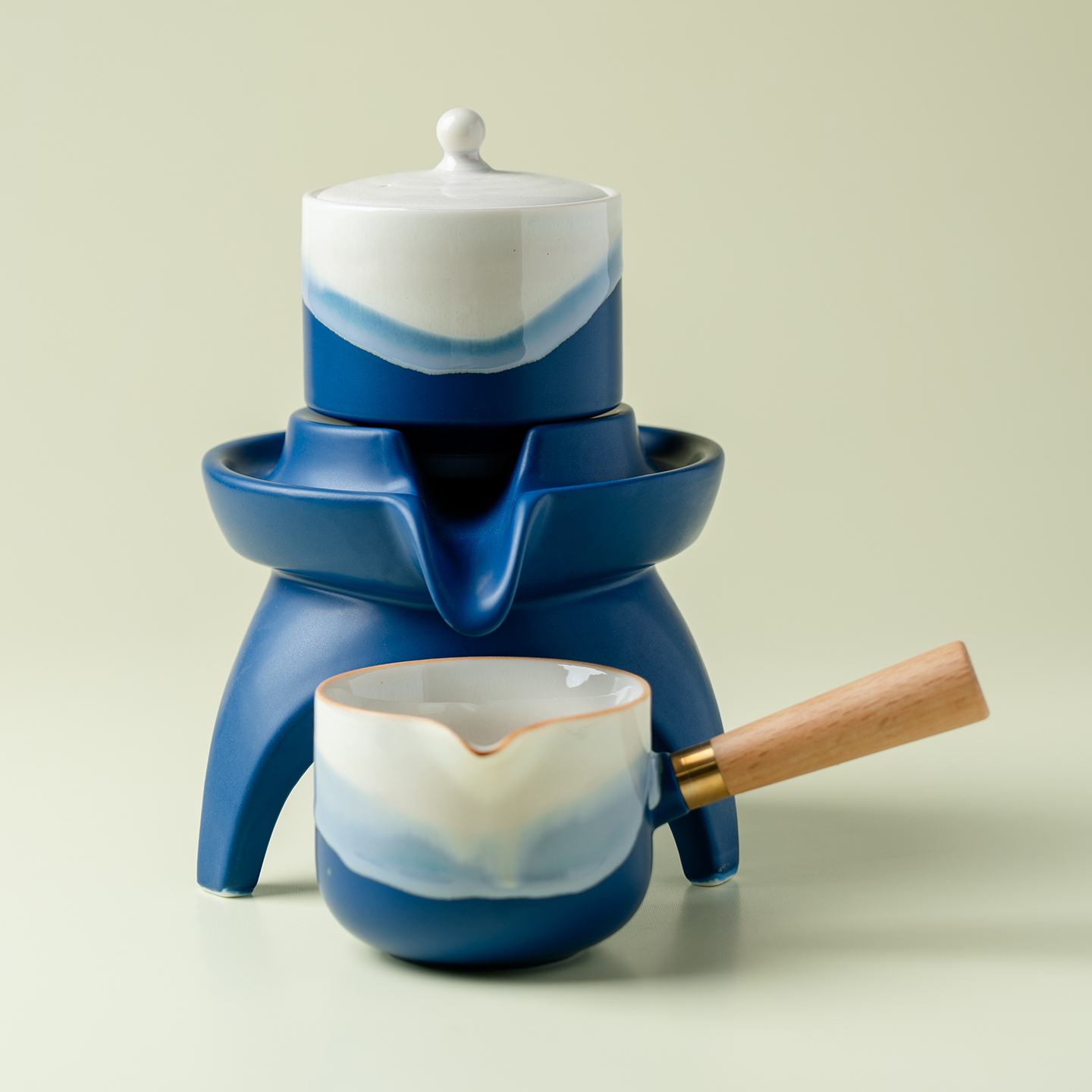 山海蓝石磨自动泡茶器茶壶家用防烫懒人泡茶神器功夫茶具2025新款