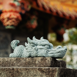 青砂石中式呆萌龙茶宠摆件可养家居创意精品国潮桌面茶玩鱼缸造景