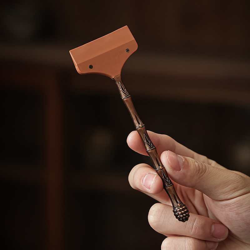 黄古铜硅胶茶刷子茶台刮水板排水器茶盘刷刮子功夫茶具茶道零配件