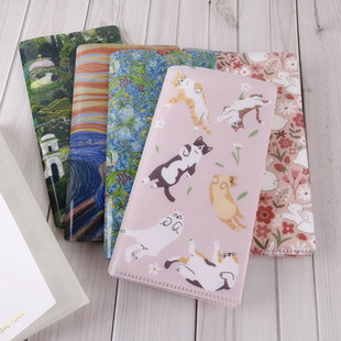 米范儿tn手账本外皮莫里斯油画风格 保护套猫咪封皮票据夹空白方格tn内芯本随身便携tn日记本