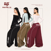 HIPHOP 女跳爵士舞街舞休闲长裤 NINJA立体刺绣美式 阔型拼接运动裤