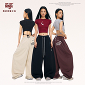 NINJA街舞美式 弯刀运动裤 女跳爵士舞辣妹宽松休闲长裤 HIPHOP 夏款