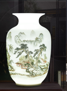 景德镇陶瓷器青花瓷花瓶插花大号富贵竹新中式客厅家居装饰品摆件