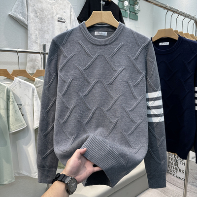 男士毛衣外套冬季加厚针织衫打底衫男装内搭上衣服美式冬装毛线衣