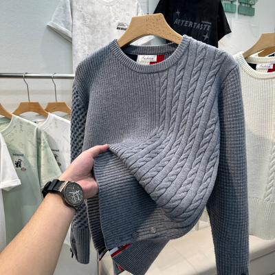 男士毛衣外套冬季加厚针织衫打底衫男装内搭上衣服美式冬装毛线衣