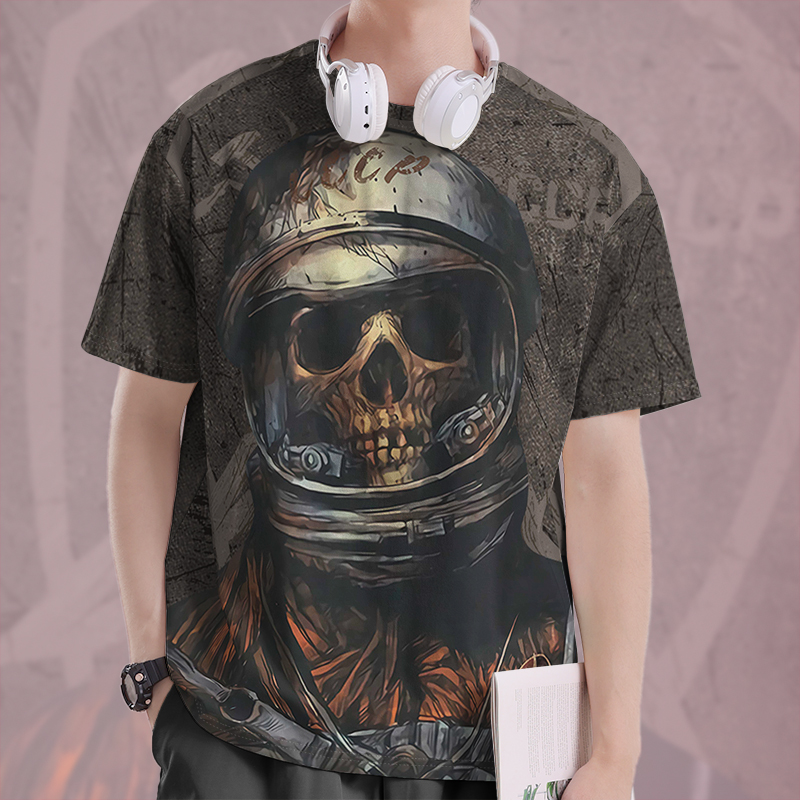 前苏联CCCP航天骷髅宇航速干T恤