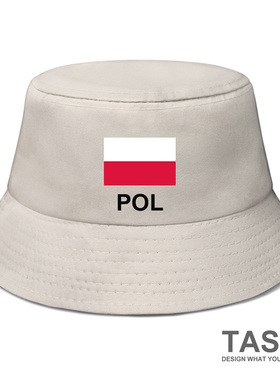 波兰Poland国家足球帽子男女太阳帽渔夫帽学生防晒钓鱼帽设 无界