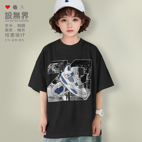 致敬23球鞋乔FOREVER欧美落肩T恤