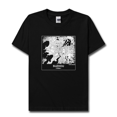 苏州suzhou城市交通地图短袖T恤