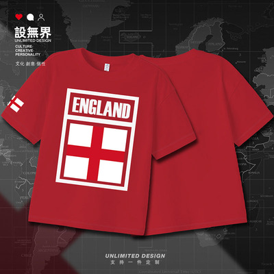 英格兰England国家国旗男落肩T恤