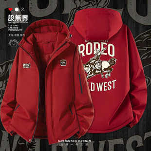 美国西部牛仔开拓者竞技加厚棉服男女复古潮牌外套潮0015设 无界