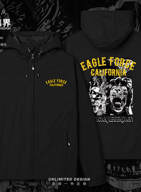 雄鹰怒狮EAGLE FORCE动物图案冲锋衣男女宽松防水春秋外套设 无界