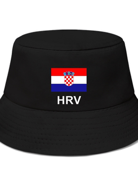 克罗地亚Croatia国家渔夫帽男女防晒帽遮阳学生帽子钓鱼帽设 无界