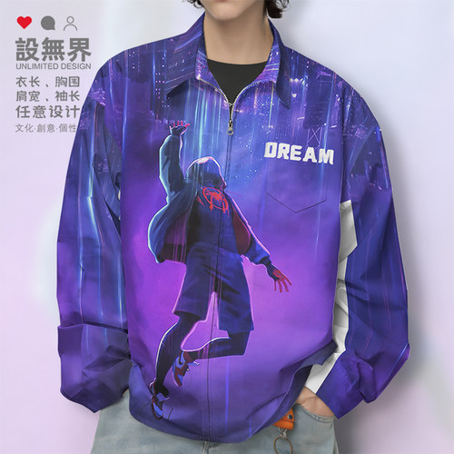 蜘蛛侠迈尔斯纵横宇宙漫长袖衬衫