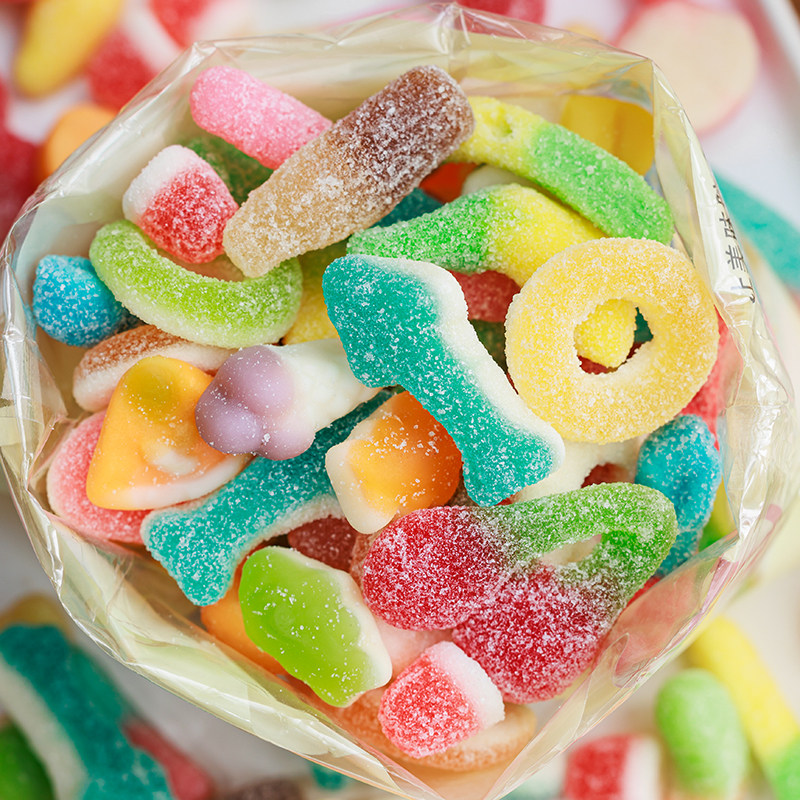 寻脆记酸砂软糖混装水果味橡皮糖童年怀旧QQ糖多口味年货杂锦糖果