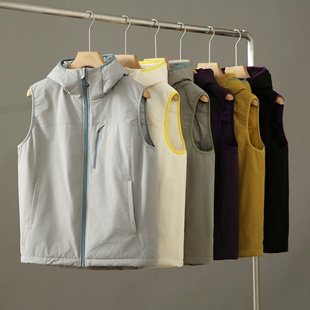 户外防风轻量棉服马甲男女秋冬山系拼色登山骑行运动保暖叠穿外套