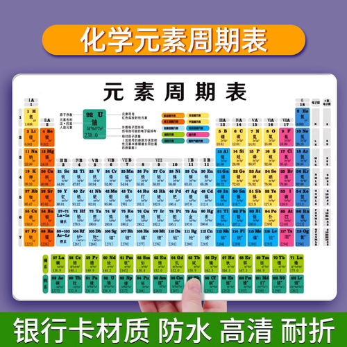 初中化学元素周期表卡片加厚防水