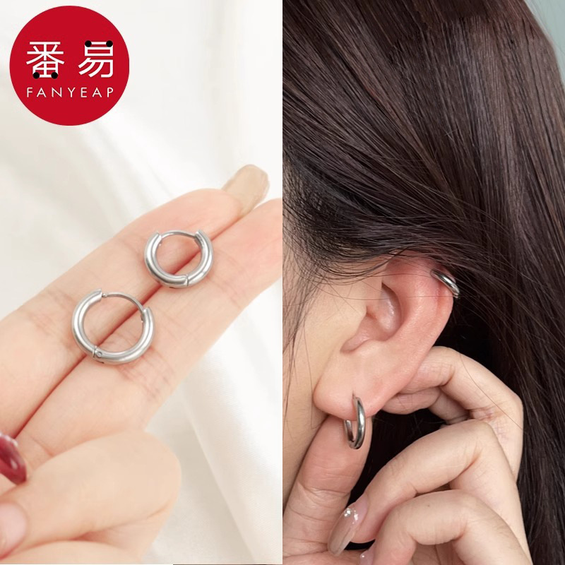 耳圈A1pq801-耳环女养耳洞素圈耳骨钉小众独特气质睡觉免摘圈圆耳