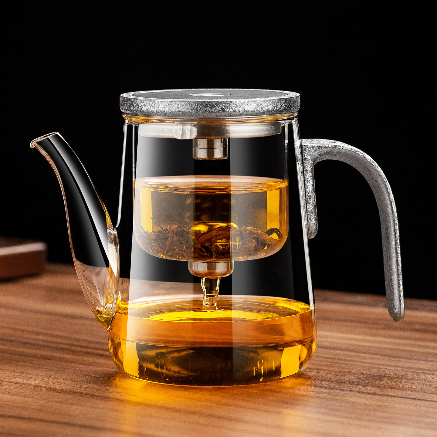 长嘴玻璃飘逸杯泡茶壶茶水分离过滤冲茶器家用一键自动下水冲茶壶,餐饮具,飘逸杯,淘宝优惠券,粉丝福利购,淘宝优惠卷