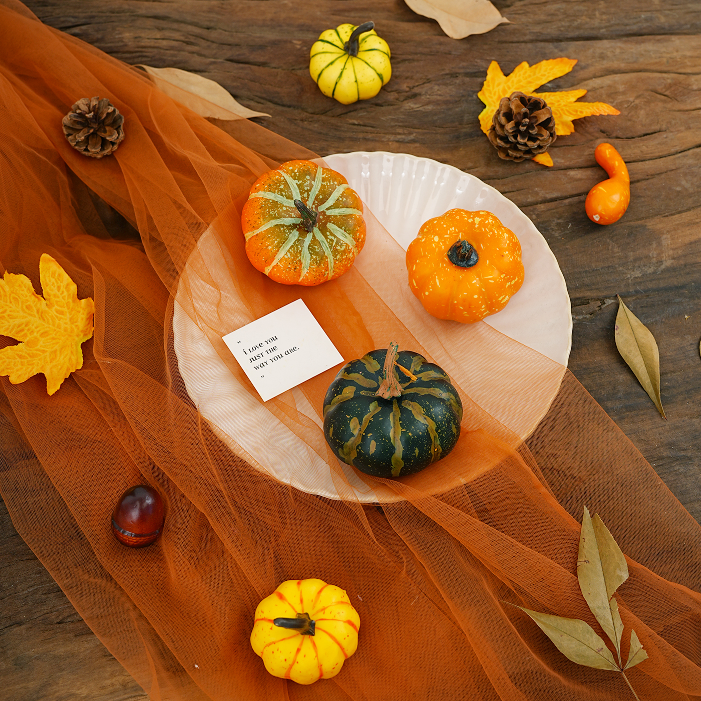 仿真南瓜装饰摆件橙黄色小南瓜