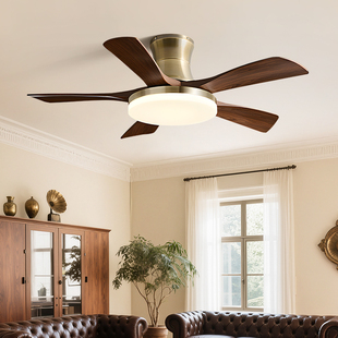 中古风扇灯2026新款客厅餐厅吸顶电扇灯新中式变频静音风扇吊灯
