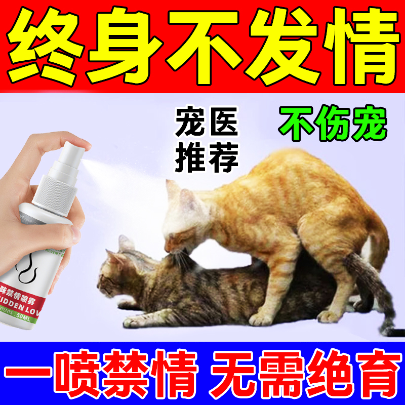 猫咪发情抑制药母猫专用宠物公母猫咪狗绝育禁情粉避孕药液发禁情