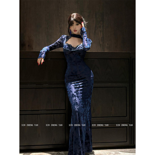 微胖mm纯欲性感蕾丝鱼尾包臀裙