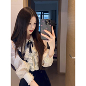 XZY 微胖千金miu系假两件蕾丝丝绒连衣裙女25年秋季 高级感礼服裙