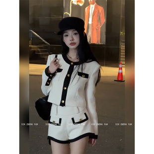 富家千金显瘦套装 XZY 外套女秋季 欣争艳 裙 微胖mm韩系小香风短款