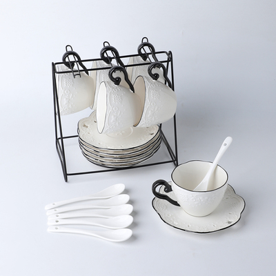 法式复古陶瓷咖啡杯碟套装