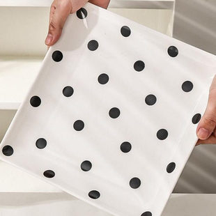 ins复古赫本黑白波点方盘餐盘陶瓷西餐盘子牛排盘餐厅摆盘大鱼盘