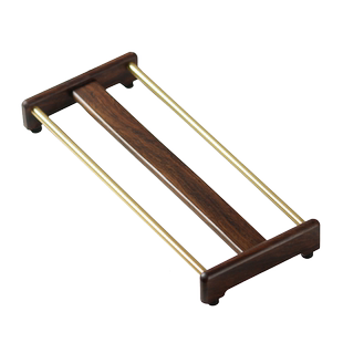 慕砚 创意铜木茶杯架 黑檀木沥水茶杯垫功夫茶道茶盘收纳架晾杯架