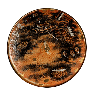 慕砚手作志野烧盖置禾泥手绘墨龙杯垫复古茶道小壶承功夫茶具零配