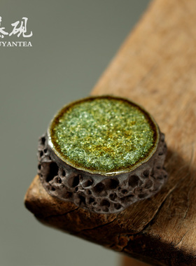 慕砚手作太湖石盖置茶道功夫茶具实心盖子架紫砂壶盖碗陶瓷壶盖托