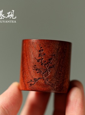 慕砚手作盖置盖托创意雕刻实木盖架陶瓷功夫茶具茶搁盖碗盖托配件