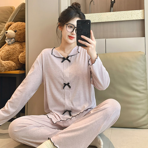 莫代尔夏季哺乳带胸垫月子服产后