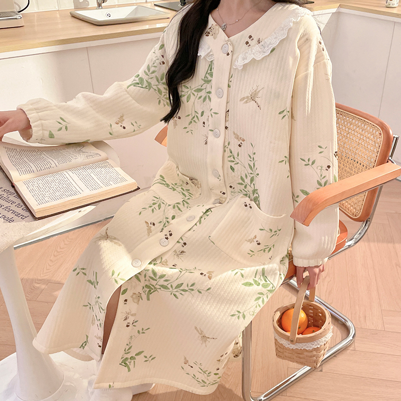 带胸垫免穿文胸空气棉夹层哺乳长裙加肥加大孕妇套装怀孕期可外穿