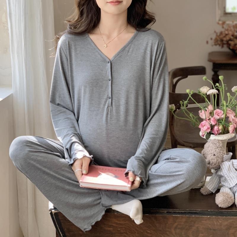 夏季带胸垫免穿内衣哺乳待产服大