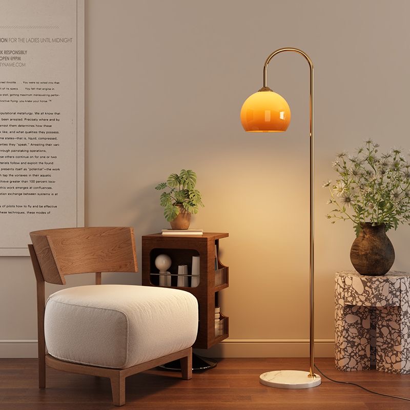 复古落地灯客厅立式玻璃罩灯沙发