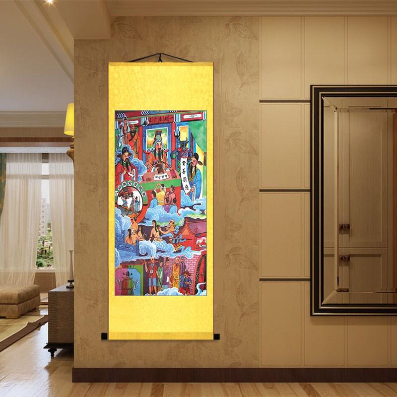 道场十殿殿阎东狱南狱画像用品挂画水陆画法场十二卷轴殿挂像图