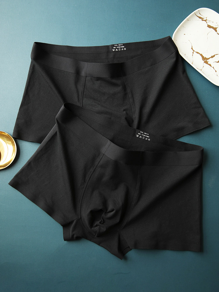 画内纯黑色内裤男平角性感无痕男生内裤大码四角短裤男士内裤男士