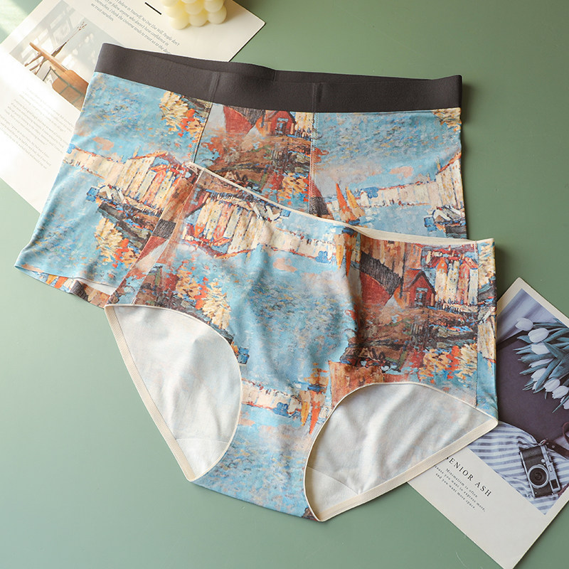 巴黎~画内时尚潮流印花情侣内裤男女莫代尔中高腰平角裤三角裤,女士内衣/男士内衣/家居服,男平角内裤,淘宝优惠券,粉丝福利购,淘宝优惠卷