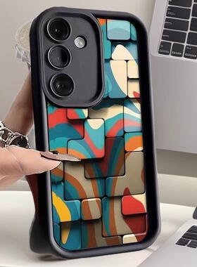 新款手机壳彩色方块适用S26至尊手机壳GalaxyA35/新款A55元气壳ins风A16保护套