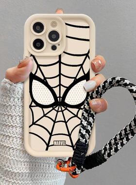 新款手机壳适用S26Ultra硅胶Samsung A56蜘蛛面具S20Plus白色手机壳S23+保护套