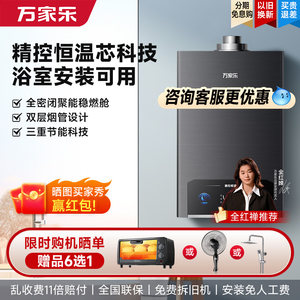 万家乐P5R1燃气热水器平衡式浴室安装家用天然气液化气13L静音16L